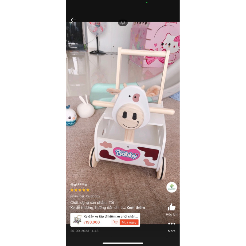 Xe Tập đi- Xe đẩy kiêm chòi chân bằng gỗ