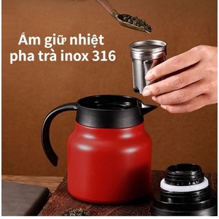Ấm pha trà giữ nhiệt - Bình pha trà dung tích 1000ML có lõi lọc cao cấp có quai cầm rất thích hợp để đựng nước, hãm trà