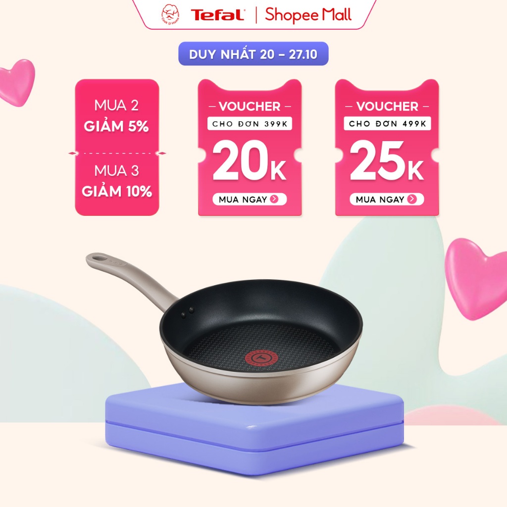 Chảo chống dính Tefal Sensations dùng cho bếp từ 24cm/26cm/28cm - Bảo hành 2 năm