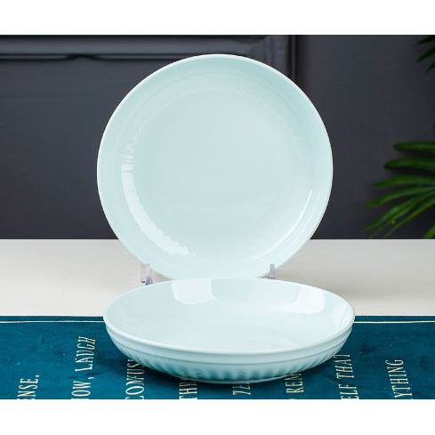 Đĩa sứ ăn cơm gia đình xanh ngọc sang trọng GRADO B03