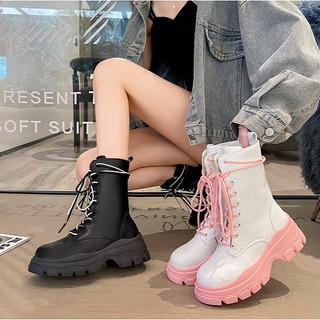 Giày bốt nữ chiến binh độn đế 6cm phong cách BlackPink siêu đẹp hot trend