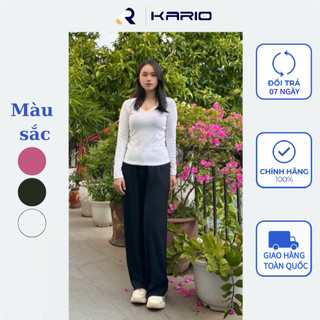 Áo thun giữ nhiệt VARIO nữ cổ tim tay dài, dáng ôm, phong cách trẻ trung VH203