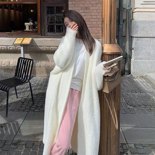 [ Sẵn _Ship luôn] Áo khoác cardigan len lông dáng dài Quảng Châu