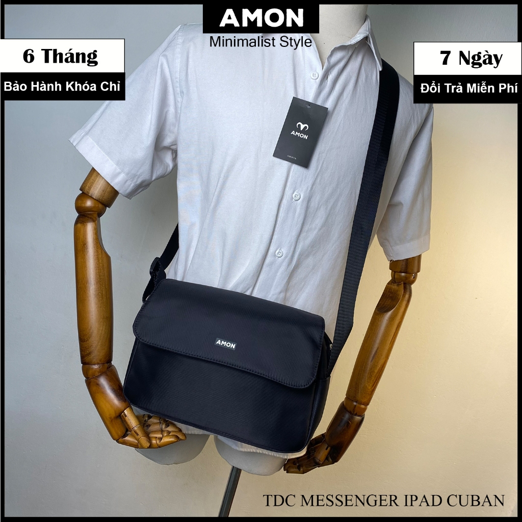 Túi Đeo Chéo Nam Nữ Amon - Messenger Ipad Cuban - Vải Oxford Trượt nước