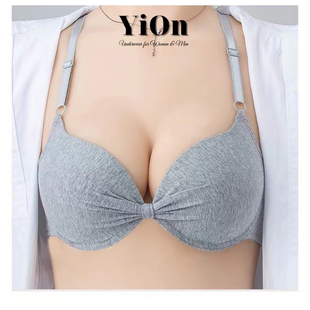 Áo ngực tạo khe mút dày 1,5 cm thắt nơ quyến rũ cao cấp AS17 YiOn Underwear
