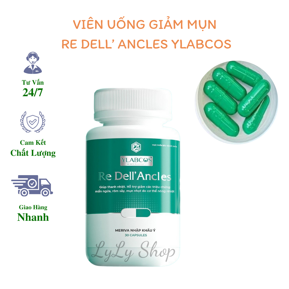 Viên Uống Giảm Mụn Re Dell' Ancles Dr.Lacir, Cải thiện giảm mụn hiệu quả, giảm nóng trong, ngăn ngừa mụn LyLyShop 30 viê
