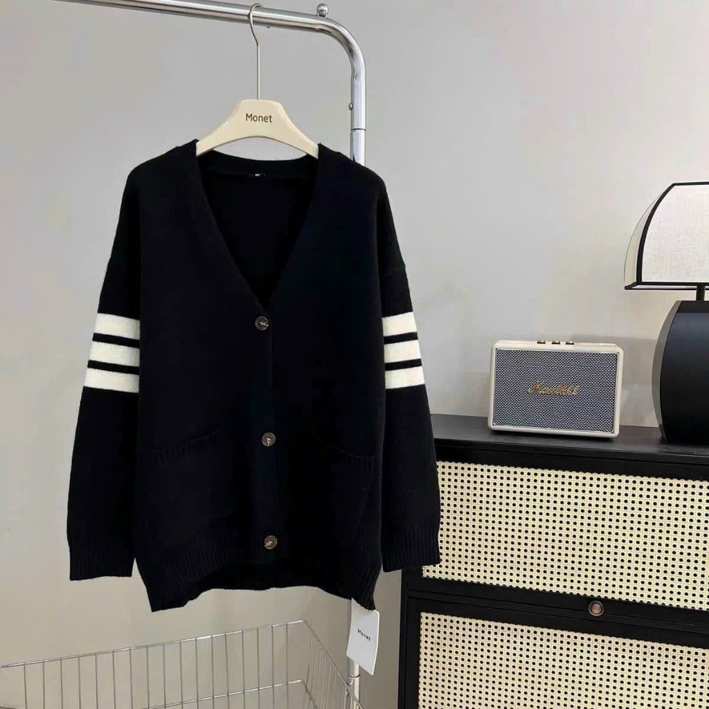 Áo Khoác Cardigan Thom Vạch Tay Nam Nữ,Áo khoác Cardigan Thom Chất Vải Nỉ Bông Dày Dặn siêu xinh