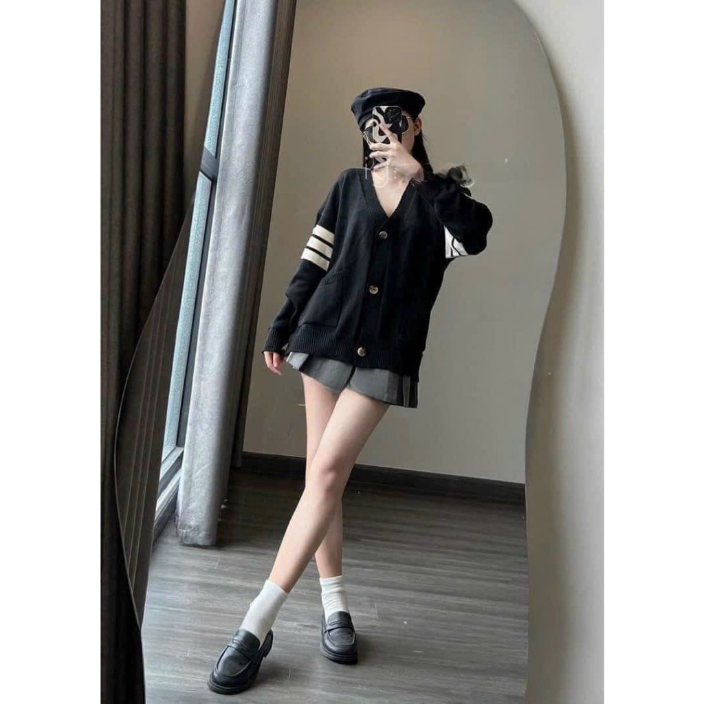 Áo Khoác Cardigan Thom Vạch Tay Nam Nữ,Áo khoác Cardigan Thom Chất Vải Nỉ Bông Dày Dặn siêu xinh