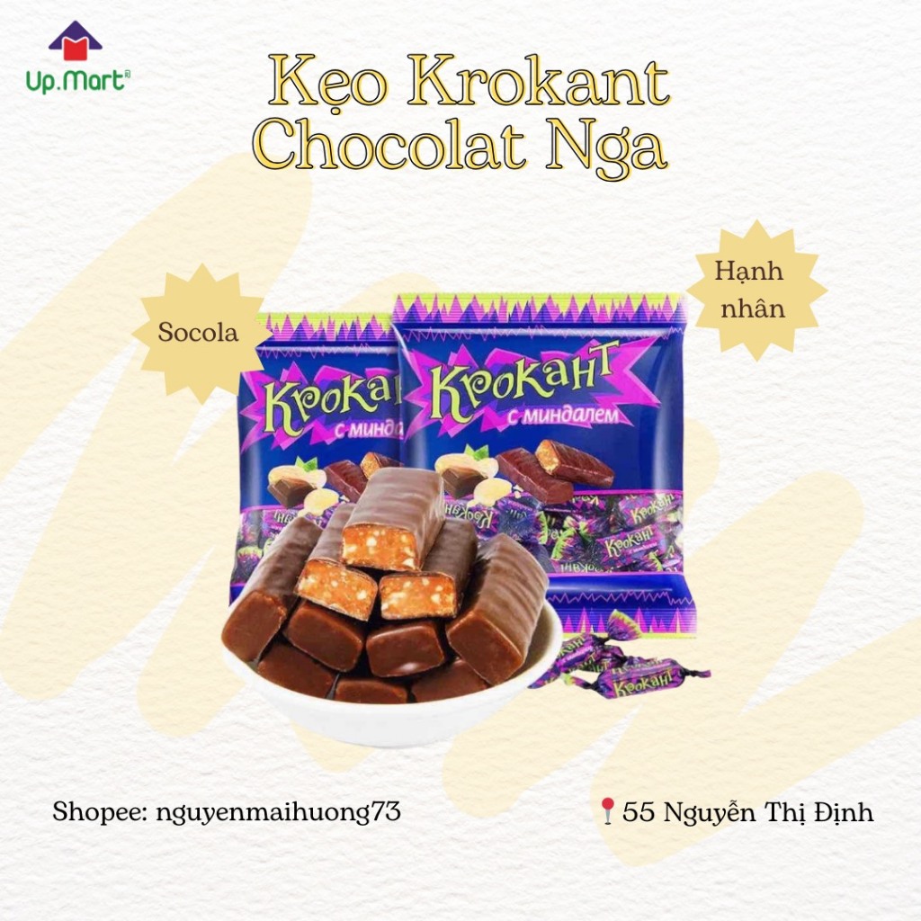 ✈️ Kẹo tím Krokant chocolat hạt nghiền Nga 500gr