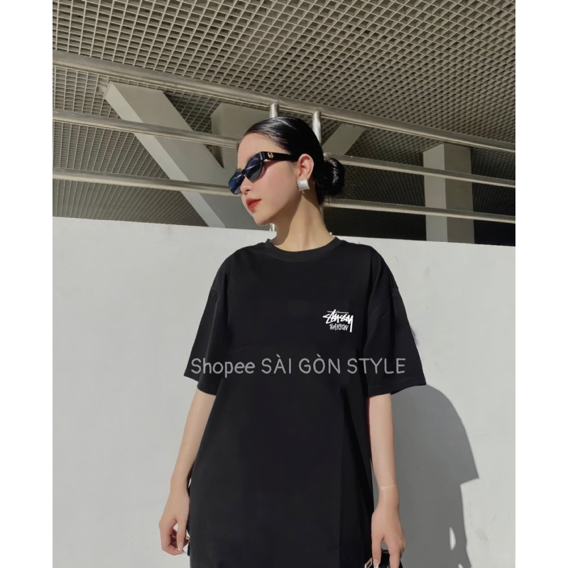 Áo Thun Stussy Paris Form Unisex Hàng Full Tag Tem Túi Zip - Áo Phông Stussy 100% cotton