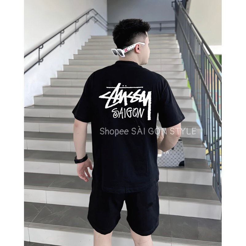 Áo Thun Stussy Paris Form Unisex Hàng Full Tag Tem Túi Zip - Áo Phông Stussy 100% cotton