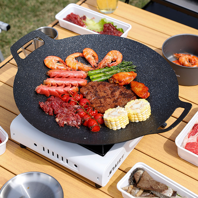 Chảo nướng đá không dầu Hàn Quốc Size 34cm ,chảo nướng thịt BBQ GWELL chống dính dùng được cho mọi loại bếp