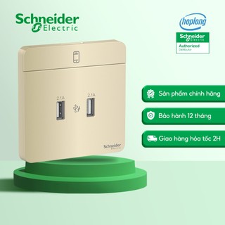 Bộ ổ sạc USB đôi 2.1A màu vàng ánh kim dòng AvatarON Schneider E8332USB_WG_G19