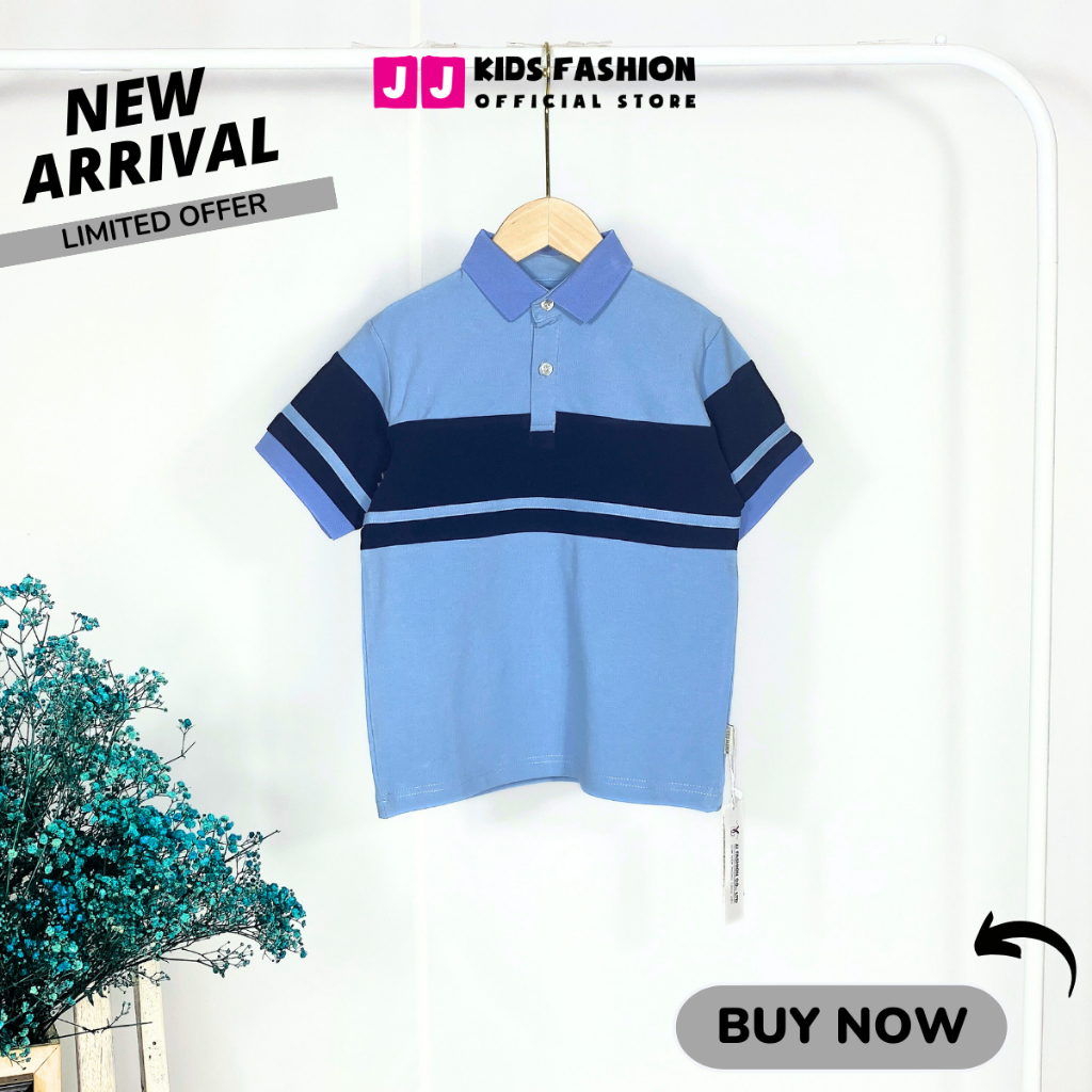 Áo thun Polo bé trai thun Cotton cá sấu, in phối màu sang trọng full size BST Xuân Thu 2024 | JJ Kids Fashion