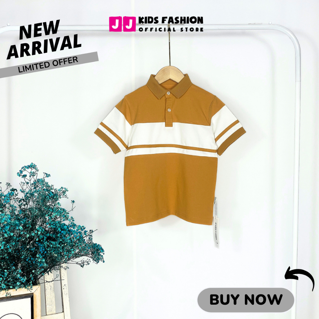 Áo thun Polo bé trai thun Cotton cá sấu, in phối màu sang trọng full size BST Xuân Thu 2024 | JJ Kids Fashion