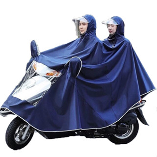 Áo mưa 2 đầu có phản quang tiện lợi - Áo mưa cánh dơi có kính che mưa 1 người và 2 người đi xe máy