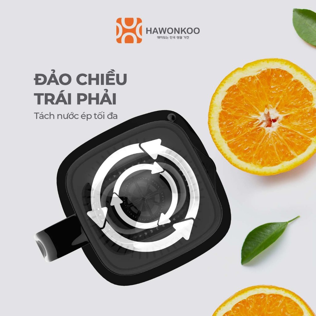 Máy Vắt Cam HAWONKOO OJH-120-GR Ghi Đen 30W 600ML Hàng Chính Hãng Bảo Hành 12 Tháng - Thương Hiệu Hàn Quốc
