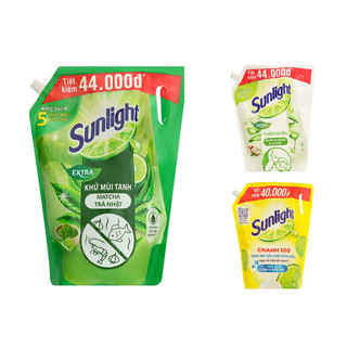 Nước rửa chén sunlight túi lớn 3.2kg / 3.38kg - sunlight chanh, sunlight trà xanh, sunlight lô hôi