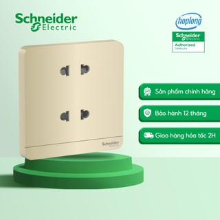 Ổ cắm đôi hai chấu E83426U2_WG_G19 AvatarOn Schneider - 250VAC - 10A - Vàng ánh kim