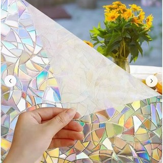 Decal mờ cầu vồng dán kính tự dính không keo K46