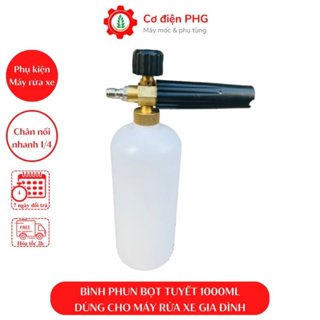 Bình phun bọt tuyết 1000ml lắp súng máy rửa xe mini gia đình | Bình tạo bọt tuyết