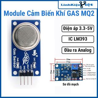 Module cảm biến khí GAS MQ2 3.3-5V đầu ra Analog