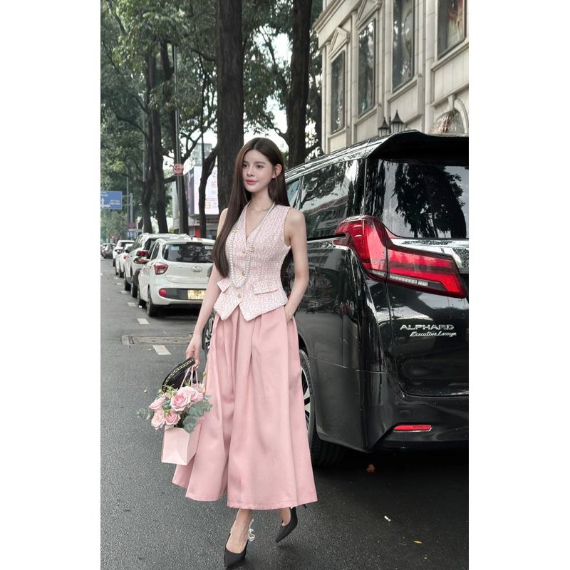 Set áo dạ sn chân váy