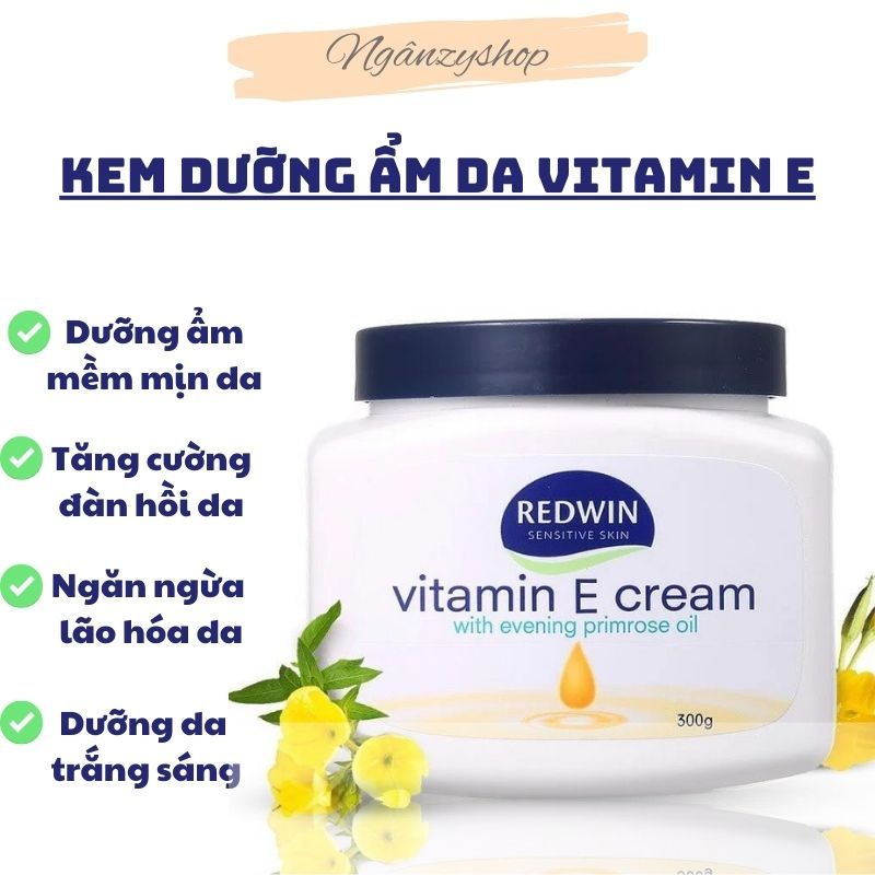 Kem dưỡng ẩm da Vitamin E Cream Redwin Úc 300g