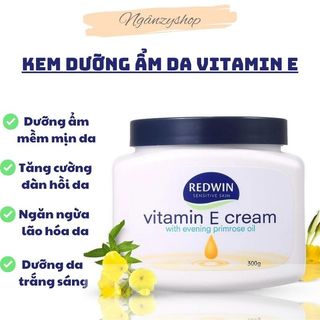 Kem dưỡng ẩm da Vitamin E Cream Redwin Úc 300g, dưỡng ẩm dưỡng trắng da chính hãng