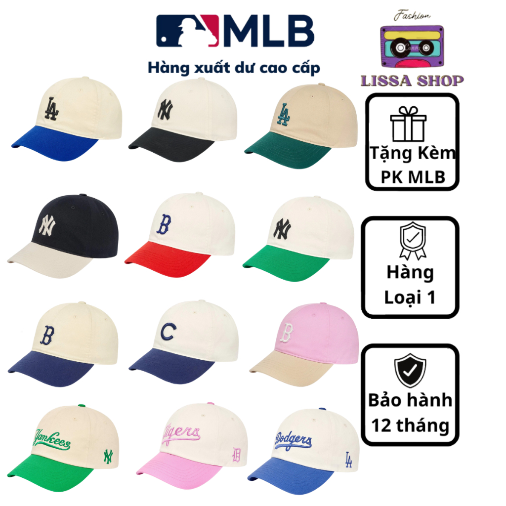 Mũ lưỡi trai MLB cao cấp hot nhất 2023 chuẩn tag ,logo thêu ,chất liệu cao cấp
