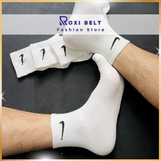 Tất Nik Cổ Cao Lửng Thời Trang Thể Thao Đá Bóng Chạy Bộ Vớ Unisex Thời Màu Trắng Roxibelt