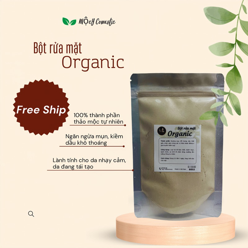 Bột rửa mặt Organic 100% thành phần từ thiên nhiên handmade