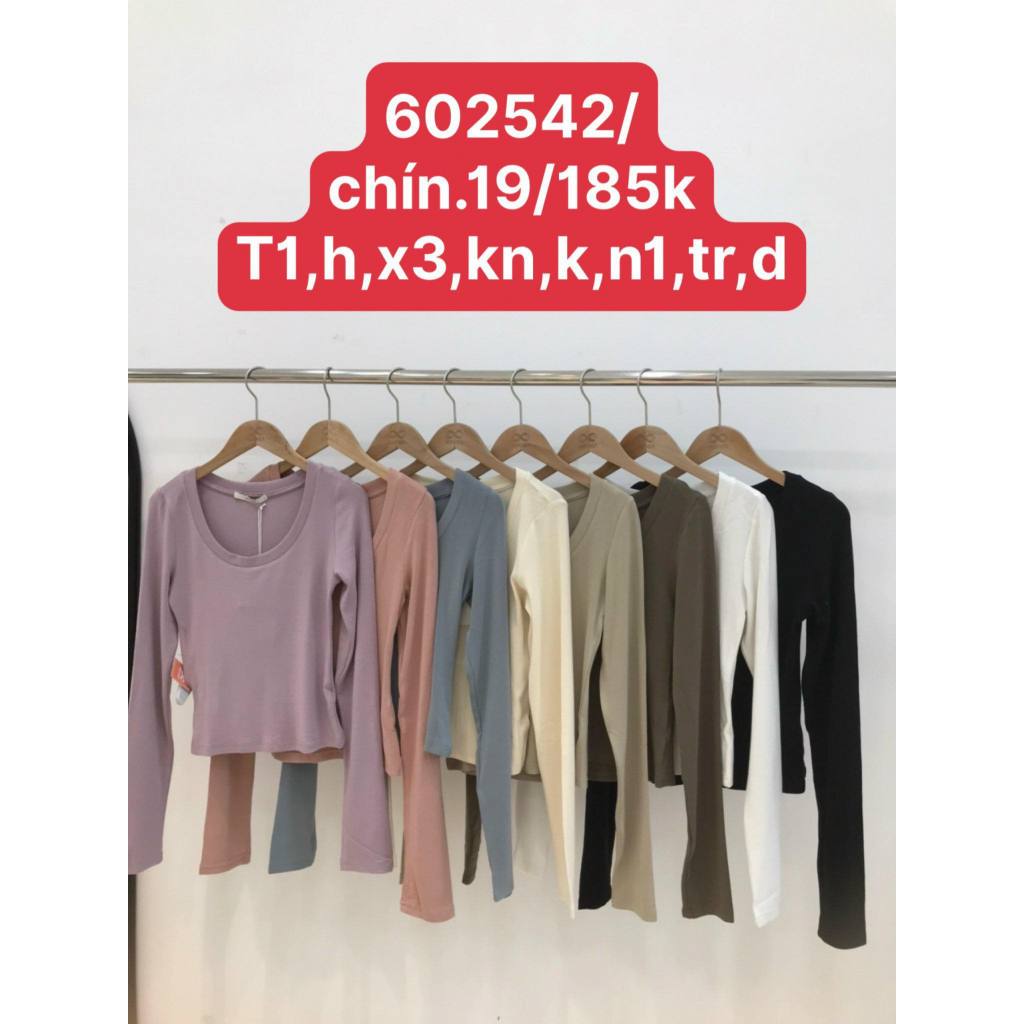 Áo Thun Tay Dài XONXEN SHOP HUẾ Trơn Cổ Rộng mã 602542