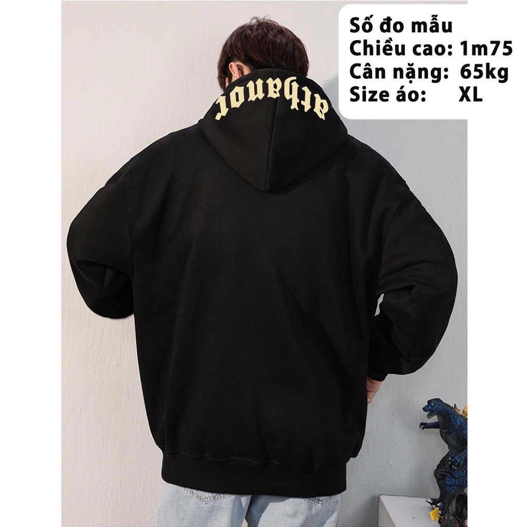 Áo Hoodie Athanor Mũ Trùm 2 Lớp Form Rộng Nam Nữ Nỉ Bông Dày Dặn