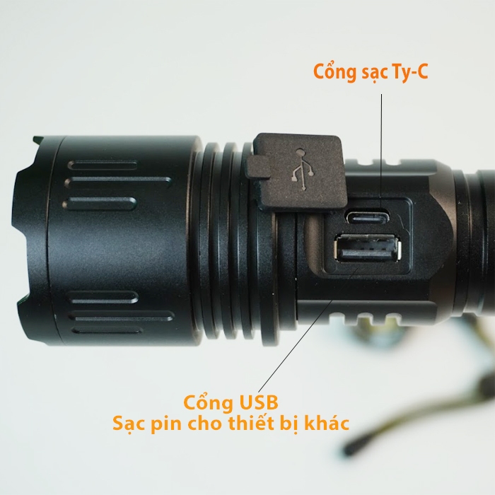 Đèn pin chiếu xa chống nước KC30 KIMCEL đèn sạc pin trâu