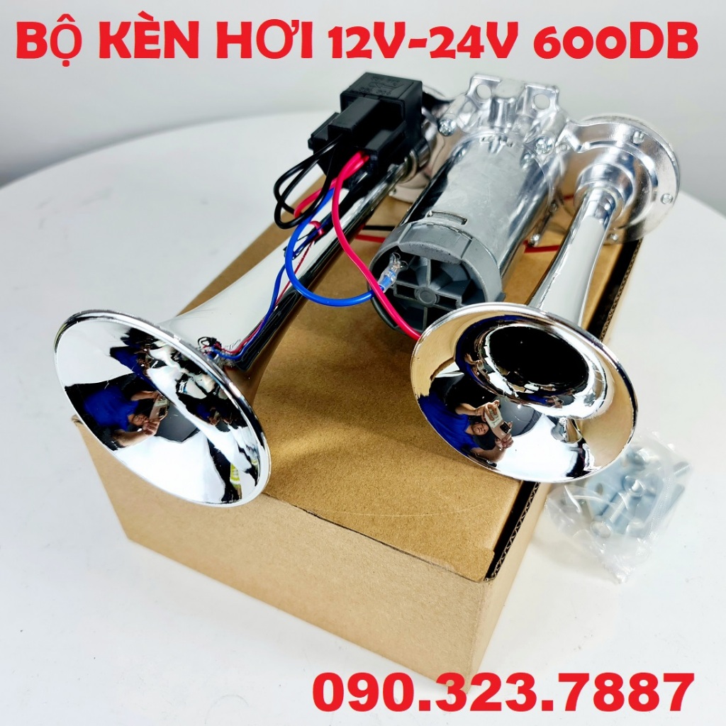 Kèn Còi hơi điện tử 12V & 24V  600DB cho xe hơi/tàu thuyền. chất lượng cao