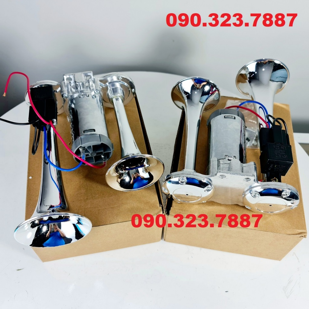 Kèn Còi hơi điện tử 12V & 24V  600DB cho xe hơi/tàu thuyền. chất lượng cao