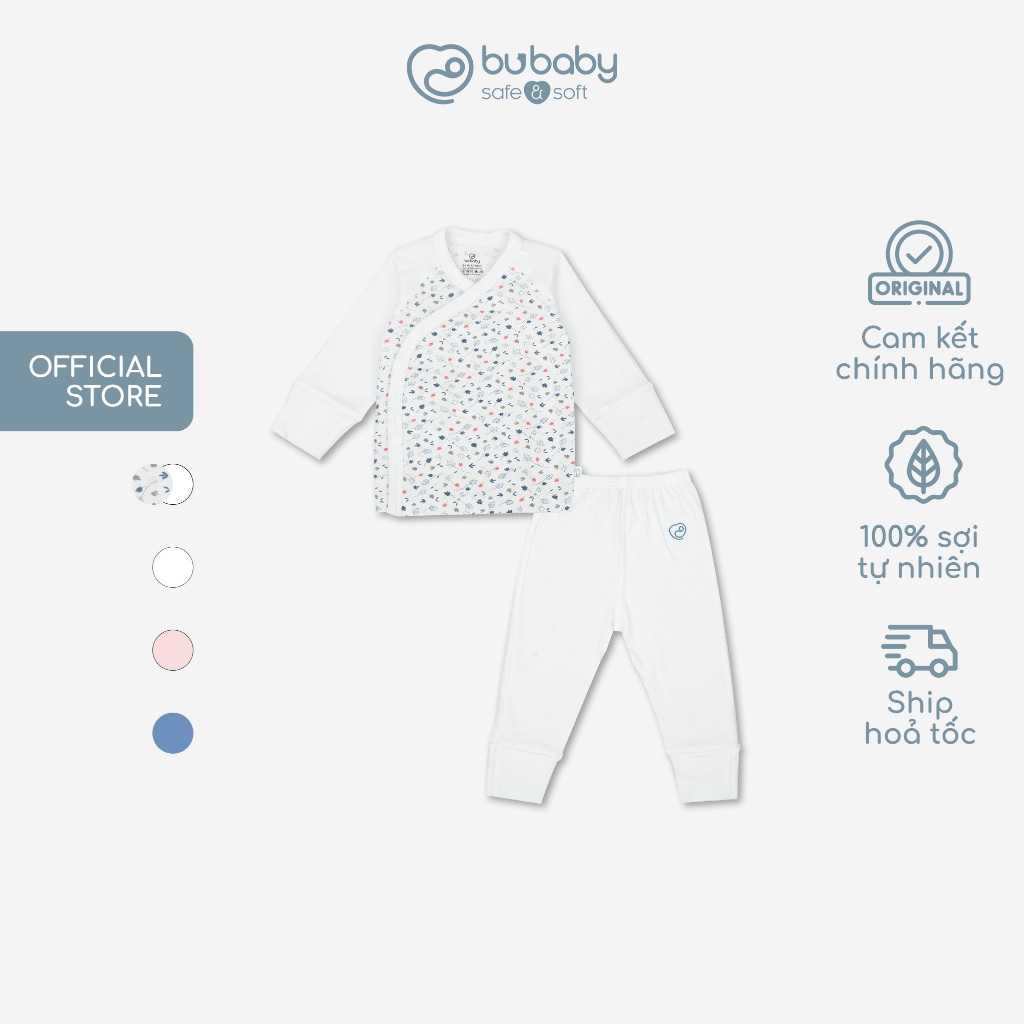 Bộ dài tay cài chéo Leafly - Pure Cotton BCT110800 | Quần áo BU Baby chính hãng