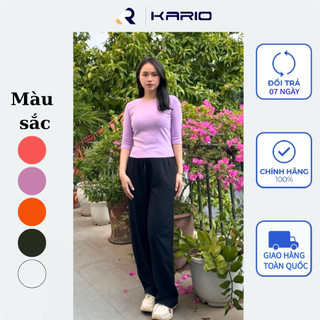 Áo thun giữ nhiệt croptop VARIO nữ cổ tròn tay lỡ, dáng ôm, phong cách trẻ trung VH103