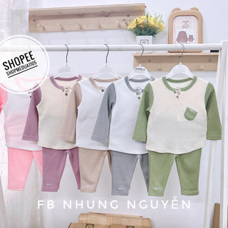 Bộ dài tay nỉ len túi ngực