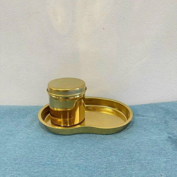 Khay Hạt Đậu, Hũ Đựng Bông Inox 304 Không Rỉ Mạ Vàng Mạ Bạc Cho Spa, Phun Xăm, Y Tế