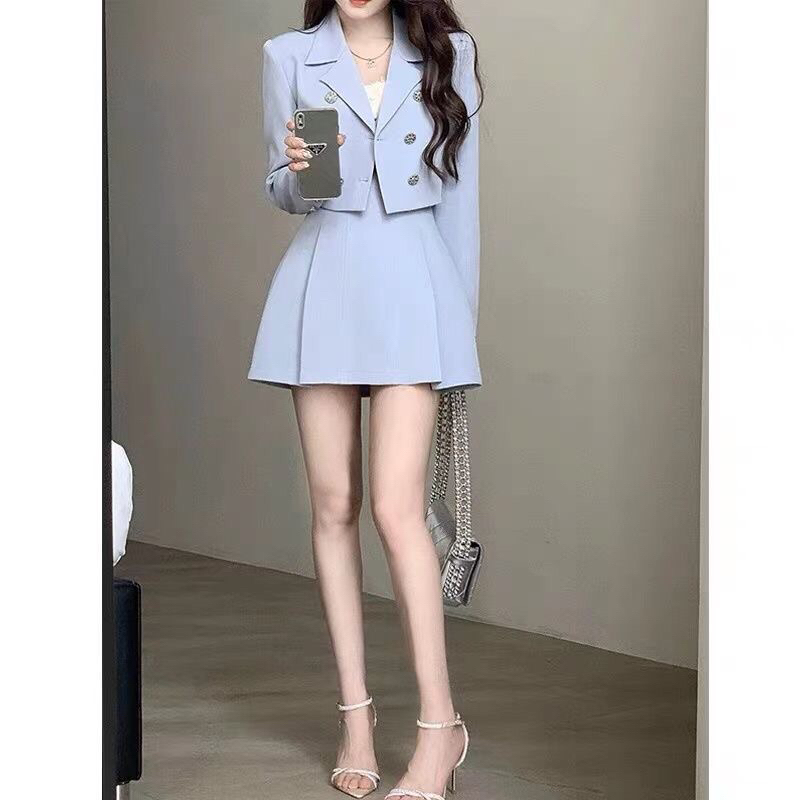 SET ÁO VEST BLAZER + CHÂN VÁY XANH PASTEL THỜI TRANG NỮ TRANG TRỌNG, SIZE S->XL