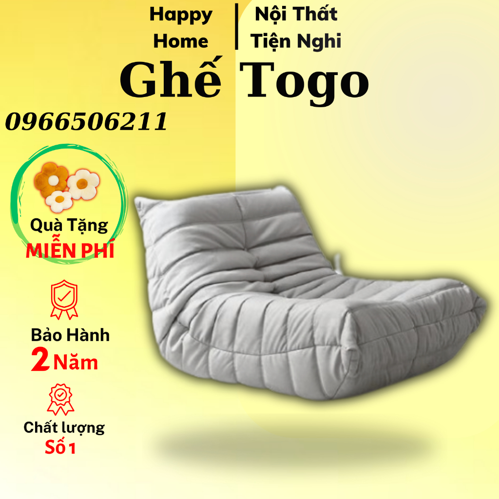 Ghế Lười Sofa Togo, Ghế Thư Giãn Togo Cao Cấp, Ghế Lười Thư GIãn Sofa Mini Xem Tivi Chất Liệu Da PU Cao Cấp