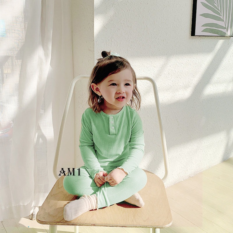 Đồ bộ cho bé dài tay QATE833 - đồ bộ bé trai và đồ bộ bé gái vải thun tăm TB68