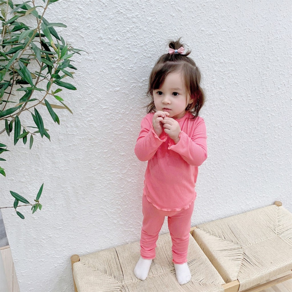 Đồ bộ cho bé dài tay QATE833 - đồ bộ bé trai và đồ bộ bé gái vải thun tăm TB68