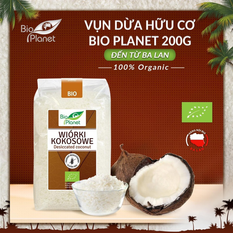 Vụn dừa hữu cơ Bio Planet làm món phụ cho bé ăn dặm và chế độ ăn healthy
