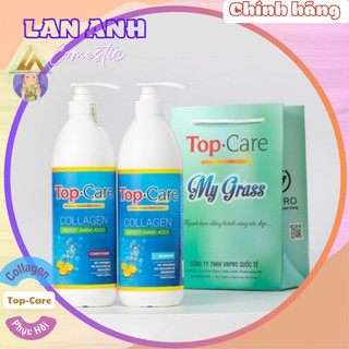Cặp dầu gội Top Care Collagen 950ml Dầu gội collagen phục hồi tóc hư tổn Topcare collagen dưỡng tóc thơm hương nước hoa