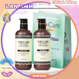 Dầu Gội Xả Top Care collagen 500ml Dầu gội Collagen Top Care phục hồi tóc mềm mượt Hương nước hoa Chống bết nhờn