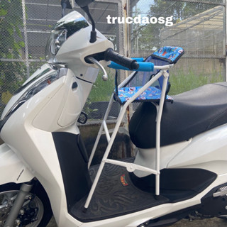 Ghế Ngồi Xe Máy Cho Bé Có Vòng Hàng Loại 1 (Ghế Sắt - Xếp Gọn) - Tặng Dây Đai Buột Ghế Vào Xe