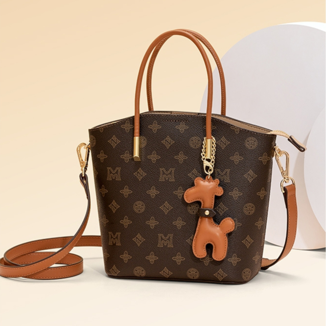 Túi xách nữ da PU cao cấp họa tiết monogram thời trang hàn quốc vintage vừa size A5 Y6918